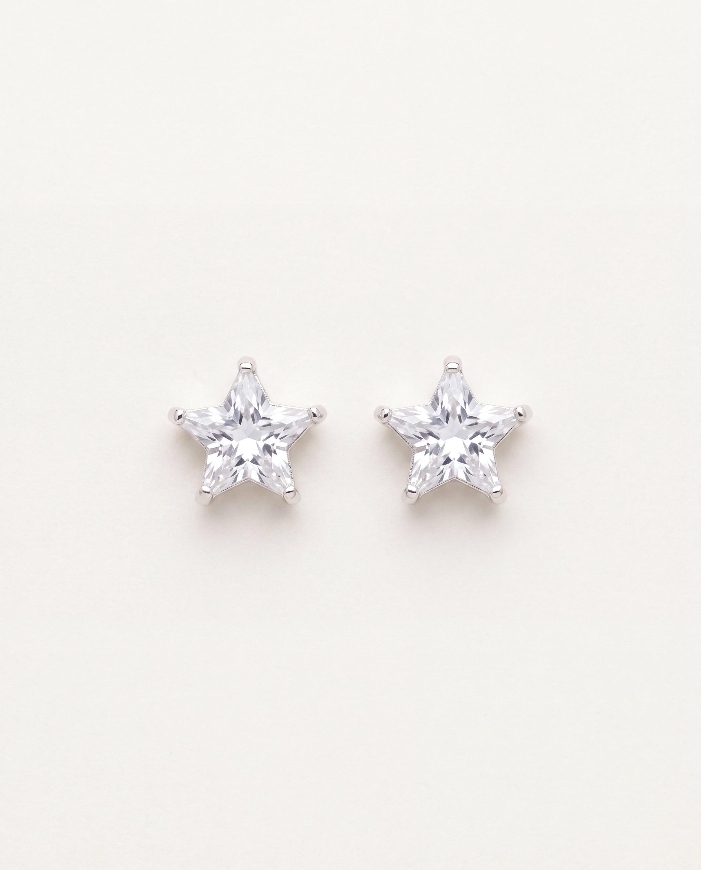 Sterling Silver CZ Star Stud Earrings: 7mm Celestial Sparkle - Etsy