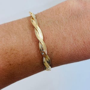 Gold Filled Braided Herringbone Bracelet | 5mm Width