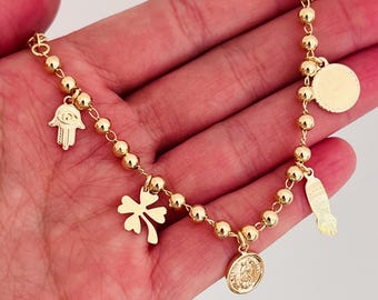 Gold Filled Dangling Charm Bracelet | Minimalist Gold Jewelry