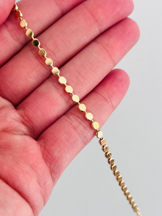 18kt Gold Filled Disc Bracelet: Delicate Layering Chain, Haus of Monogram