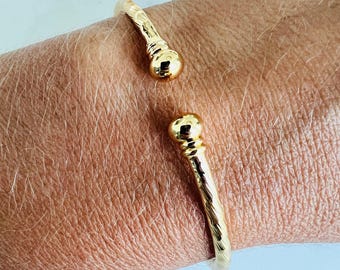 Gold Filled Adjustable Bangle | 2.25" 2.5" 2.75" Diameter
