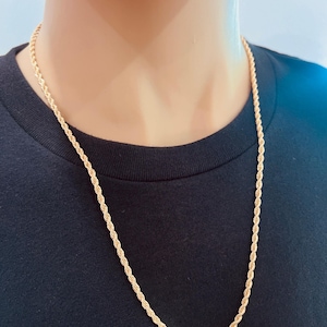 Gold Filled Seil Kette, Herren Kette, Gold Rope Kette, Kette für Männer, Kette für Anhänger, Goldkette für Männer, Gold Filled Rope Halskette