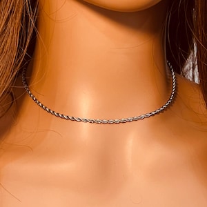 Stainless Steel 2mm Rope Necklace | Durable Everyday Chain, Stainless Steel Rope Chain, Silver Necklace, Rope Necklace, Unisex Chains, Chain
