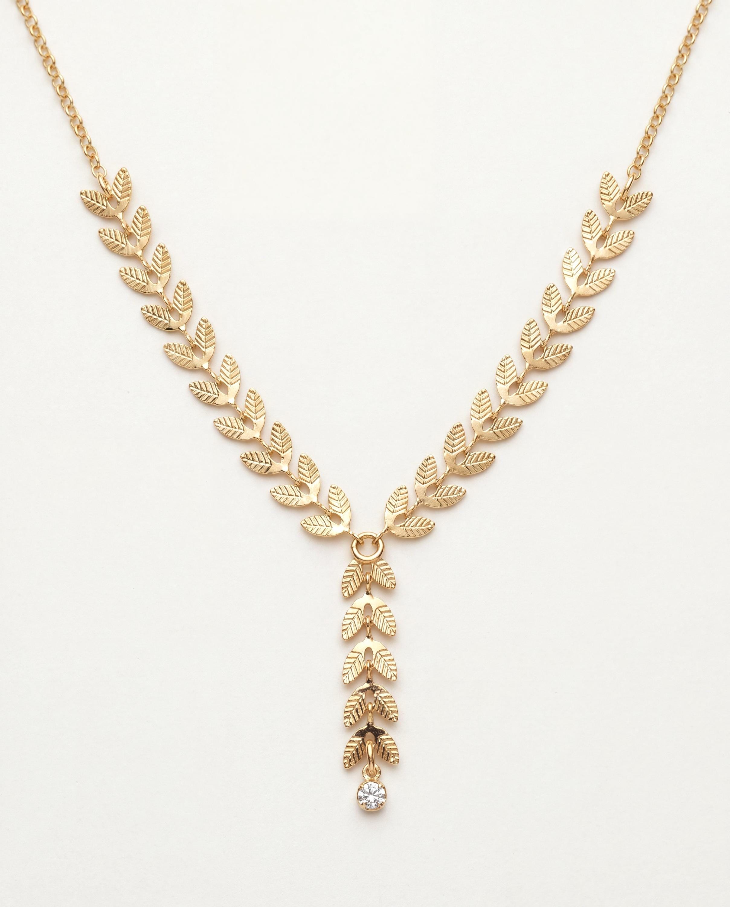Gold Filled Chevron Statement Necklace - 17.75" Layering Chain