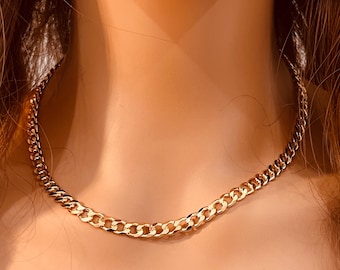 Gold Filled Curb Chain Necklace: 6mm Bold Link Choker