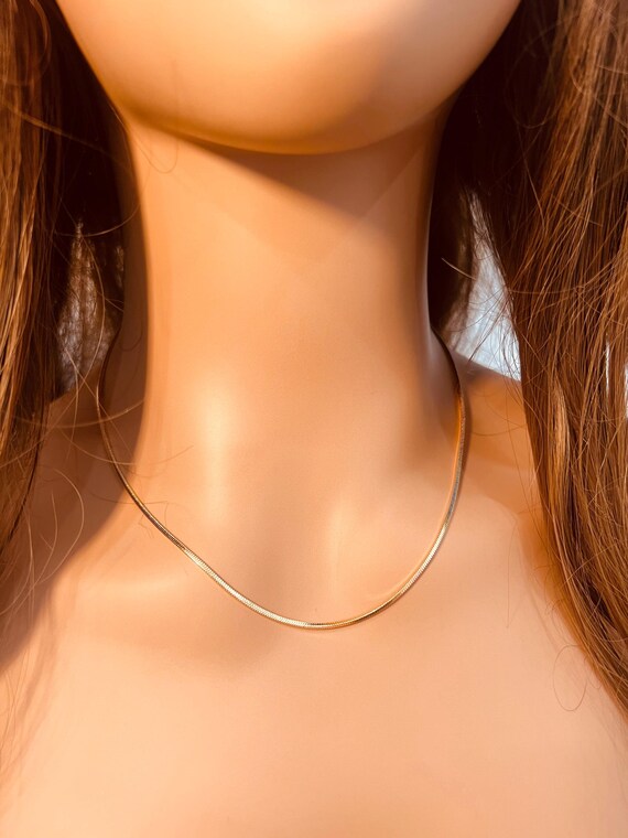 18kt Gold Filled Square Snake Chain Necklace: Sleek Layering Chain