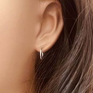 Sterling Silver Hoop Earrings | 13mm Lightweight Daily Pair, Dainty Silver Hoops, Thin Silver Hoops, Mini Hoops, Sterling Silver Earrings