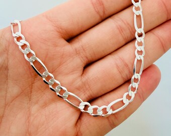 Sterling Silver Figaro Anklet | 5mm Chain, 10.25" Dainty Everyday Jewelry