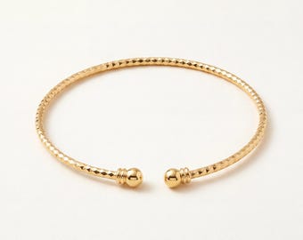 Gold Filled Adjustable Bangle | Minimalist Stackable Bracelet