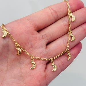 Gold Filled Moon Charm Anklet | Dainty Glow for Everyday Magic