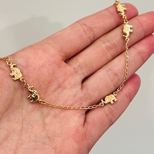 Gold Filled Elephant Anklet | 18kt Dainty Charm Jewelry