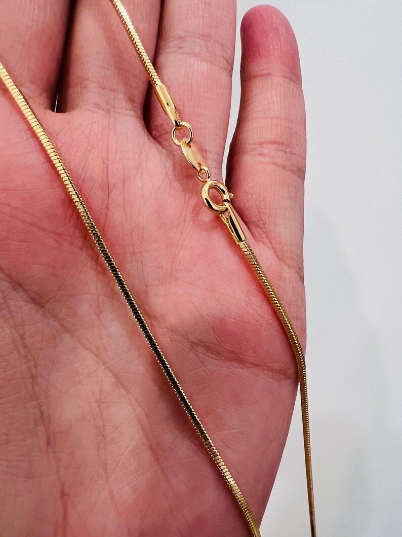 18kt Gold Filled Quadrat Schlangenkette Halskette: Sleek Layering Kette Bild 6