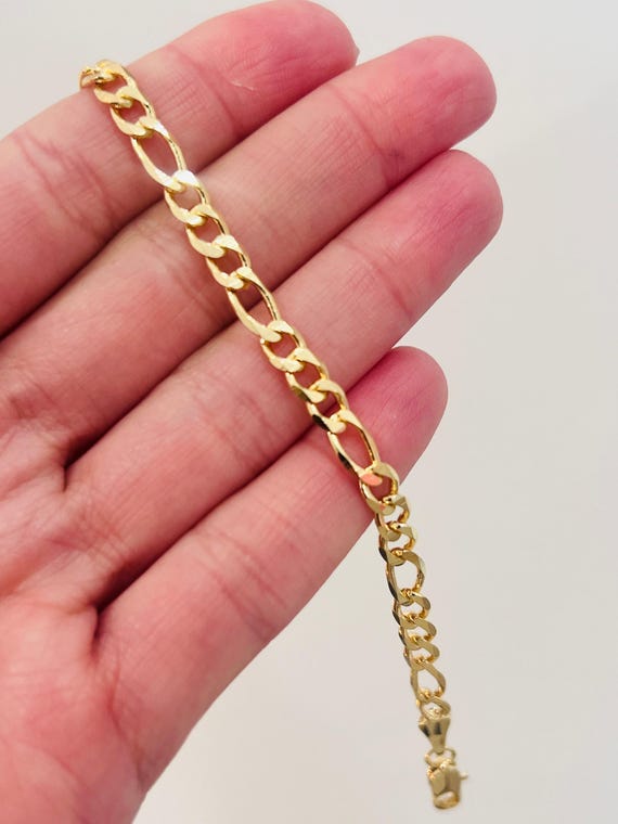 18K Gold Filled Figaro Bracelet - 4mm, 7.5
