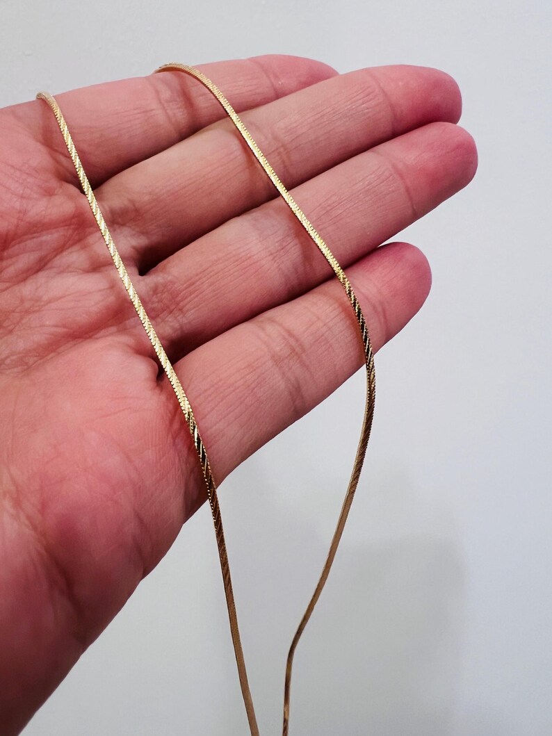 18kt Gold Filled Quadrat Schlangenkette Halskette: Sleek Layering Kette Bild 8