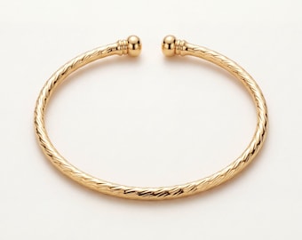 Gold Filled Adjustable Bangle | 2.25" 2.5" 2.75" Diameter