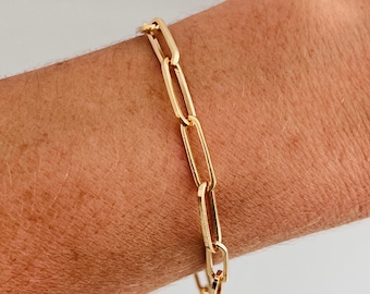18kt Gold Filled Paperclip Bracelet - Sleek Everyday Jewelry