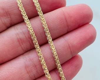 18kt gold filled geweven enkelband: sierlijke gelaagde ketting, 10 inch