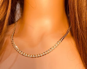 Gold Filled Beveled Curb Chain Necklace: 5mm Chunky Statement