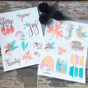 PDF DOWNLOAD Thanksgiving & Joy  Die-Cuts, Journal Cards, Tabs, Tip-Ins, Ephemera Original Hand-Lettered Art for Bible Journaling and More