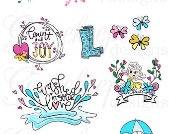 PDF DOWNLOAD Count It All Joy  Die-Cuts, Journal Cards, Tabs, Tip-Ins, Ephemera Original Hand-Lettered Art for Bible Journaling & More