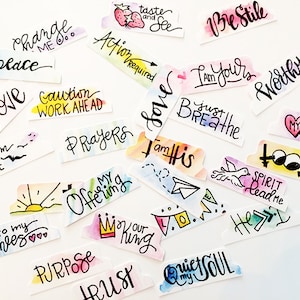 PDF DOWNLOAD Bible Journaling Tags and Die-Cuts, Tip-Ins, Stickers, Ephemera Original Watercolor and Hand-Lettered Art