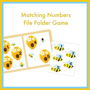 Matching Numbers File Folder Game: Printable Learning Activity