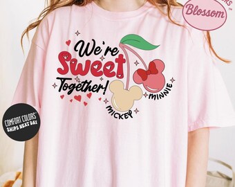 Disney Valentine's Day Shirt Disney Lover Valentines Day Couples Sweatshirt Matching Mickey and Minnie Lover Shirts We're Sweet Together