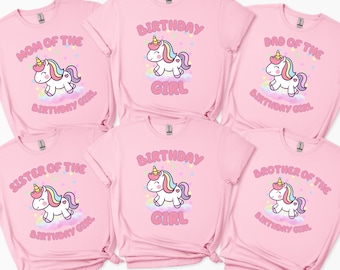 Unicorn Birthday Shirt Family Matching Birthday Girl Shirt Custom Family Shirts Birthday Unicorn Tee Kids Birthday Party Tee Toddler