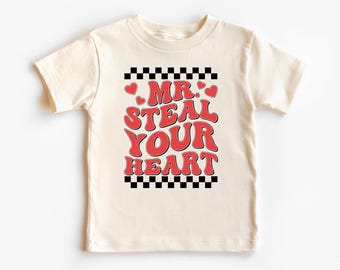 Boys Valentines Shirt Mr Steal Your Heart Kids Valentines Day Shirt Cute Boys Shirt Trendy Valentines Sweatshirt Toddler Valentine Sweater