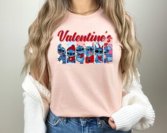 Stitch Valentine's Day Shirt Disney Valentine's Shirt Valentines Lilo and Stitch Shirt Kids Disney Shirt Stitch Shirt Stitch and Angel Shirt