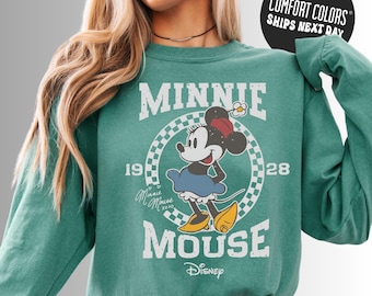 Disney Long Sleeve Minnie Mouse Comfort Colors® Shirt Retro Minnie 1928 Shirt Disney Vacation Long Sleeves Disneyland Minnie Shirt Magic
