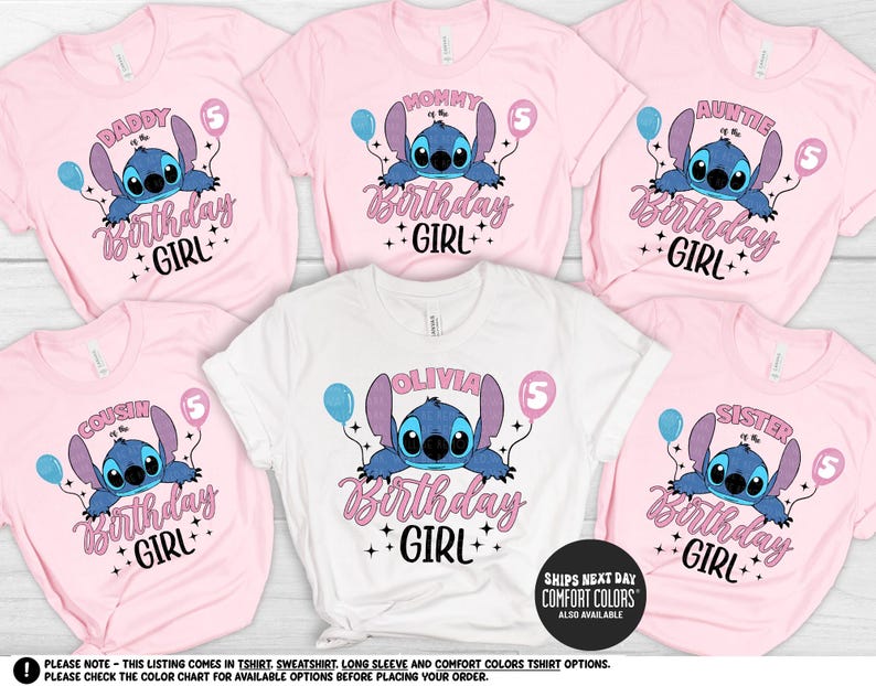 a group of pink shirts with a cartoon character on them