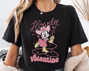 Minnie Mouse Howdy Valentines Shirt Magical Valentine Cowboy Cowgirl Disney Couple Shirt Valentine Epcot Shirt Funny Valentines Day Shirt