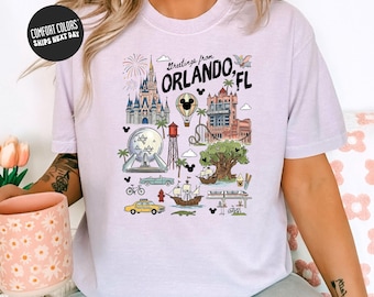 Walt Disney World Parks Shirt Greetings From Orlando FL Shirt Epcot World Tour Shirt Animal Kingdom Hollywood Studios Magic Kingdom Trip Tee