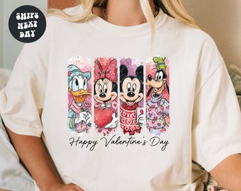 Disney Valentines Day Shirt Mickey And Friends Shirt Mickey & Minnie Valentine Sweatshirt Matching Disney Couples Happy Valentines Day Shirt