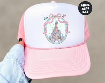 Gorra de Castillo de Princesas Disney, Gorra de Reino Mágico Rosa Pastel y Azul, Gorra de Camionero de Reino Mágico, Gorra de Princesa Coquette, Viaje de Chicas a Disney World