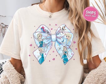 Disney Frozen Shirt Elsa Princess Shirt Comfort Colors Coquette Disney Girls Frozen Elsa Tee Retro Disney Vacation Matching Trip Disneyland