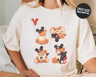 Disney Mickey Mouse Shirt Mickey Teddy Bear Comfort Colors® Shirt Disney Sweatshirt Disney Tee Disney Vacation Matching Trip Tee Disneyland