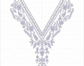 Elegante file da ricamo con scollo a V