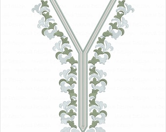 Design ornato con scollo a V e motivo floreale multicolore