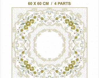 Cornice ovale con monogramma e decorazioni a foglia e volute (cerchio Jumbo)