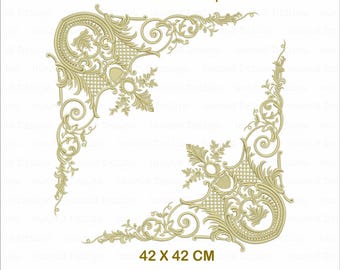 Ornate Horizontal Border Machine Embroidery Design (55 cm)
