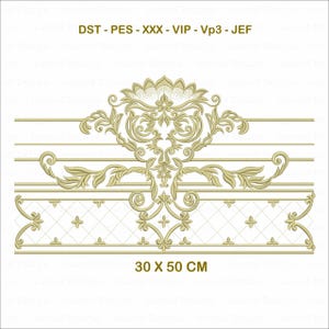 Deluxe Floral Square Frame Machine Embroidery Design (Jumbo Hoop)