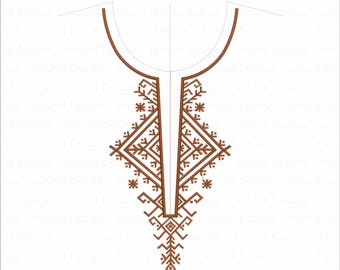 Disegno di ricamo geometrico tribale per scollatura