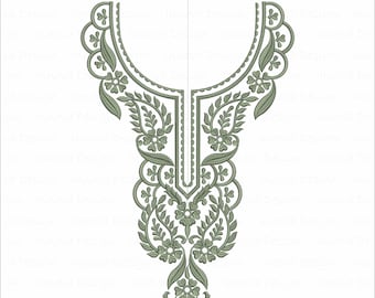 Disegno tradizionale con ricamo floreale sulla scollatura