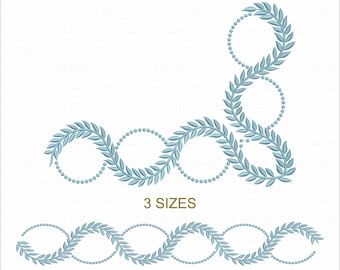 Disegno per ricamo a macchina con bordo a volute orizzontali (50 cm)