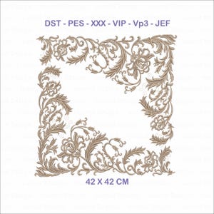 luksusowy złoty haft kwiatowy (42 x 42 cm)