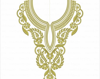 Disegno di ricamo con bordo floreale regale e catena