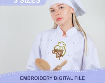 Disegno da ricamo Master Chef - 3 misure incluse