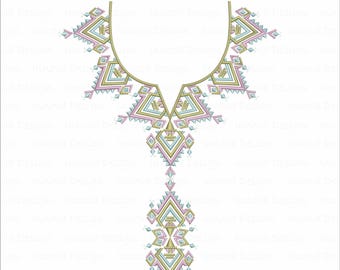 Disegno di ricamo geometrico per scollatura